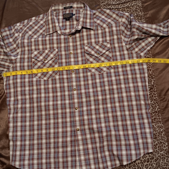 Pendleton Frontier Men Shirts Plaid SzXXL Classic Snap Button Dawn Westernwear - Picture 9 of 13